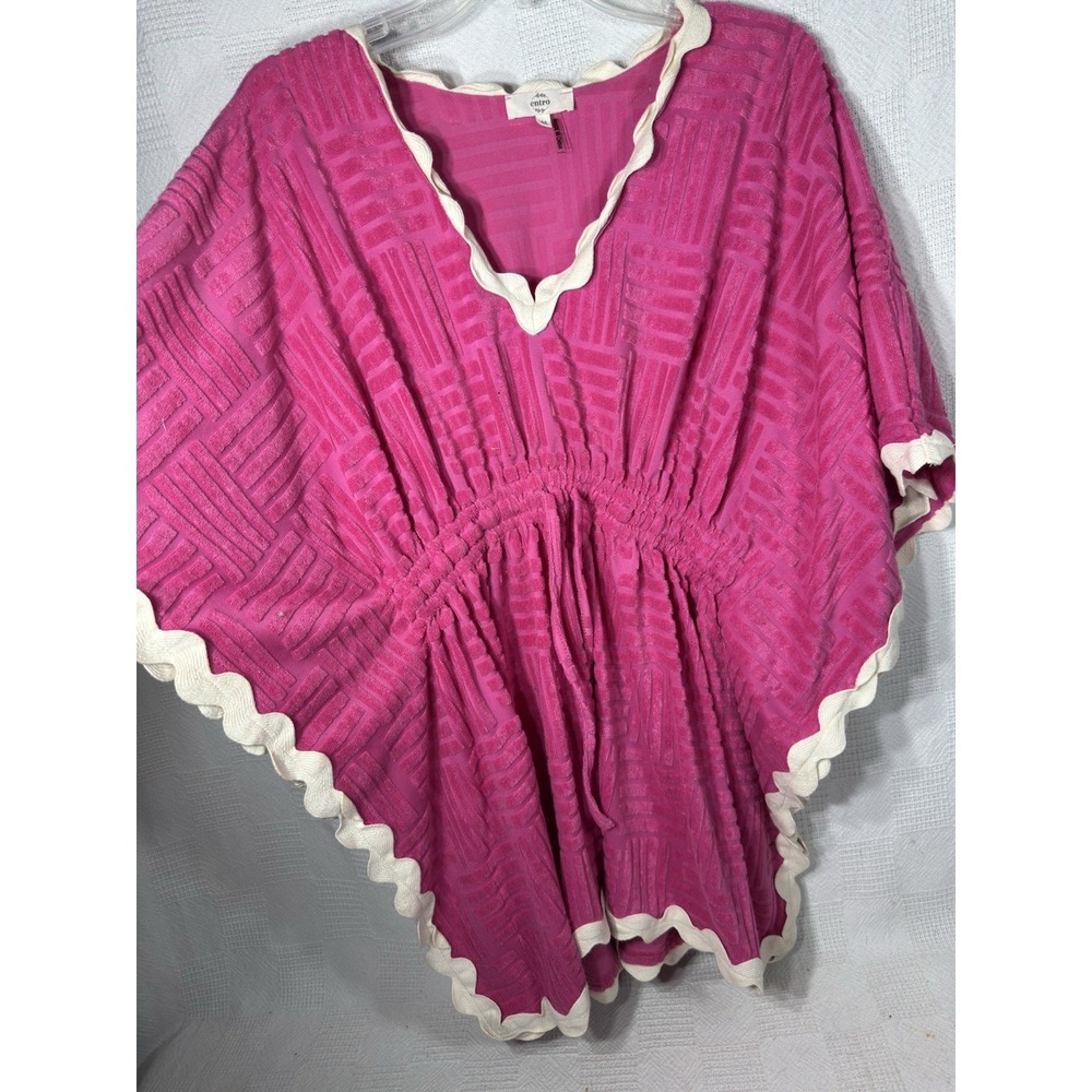 Entro Women's Textured Terry Cloth Cover Up Hot Pink Size‎ Medium